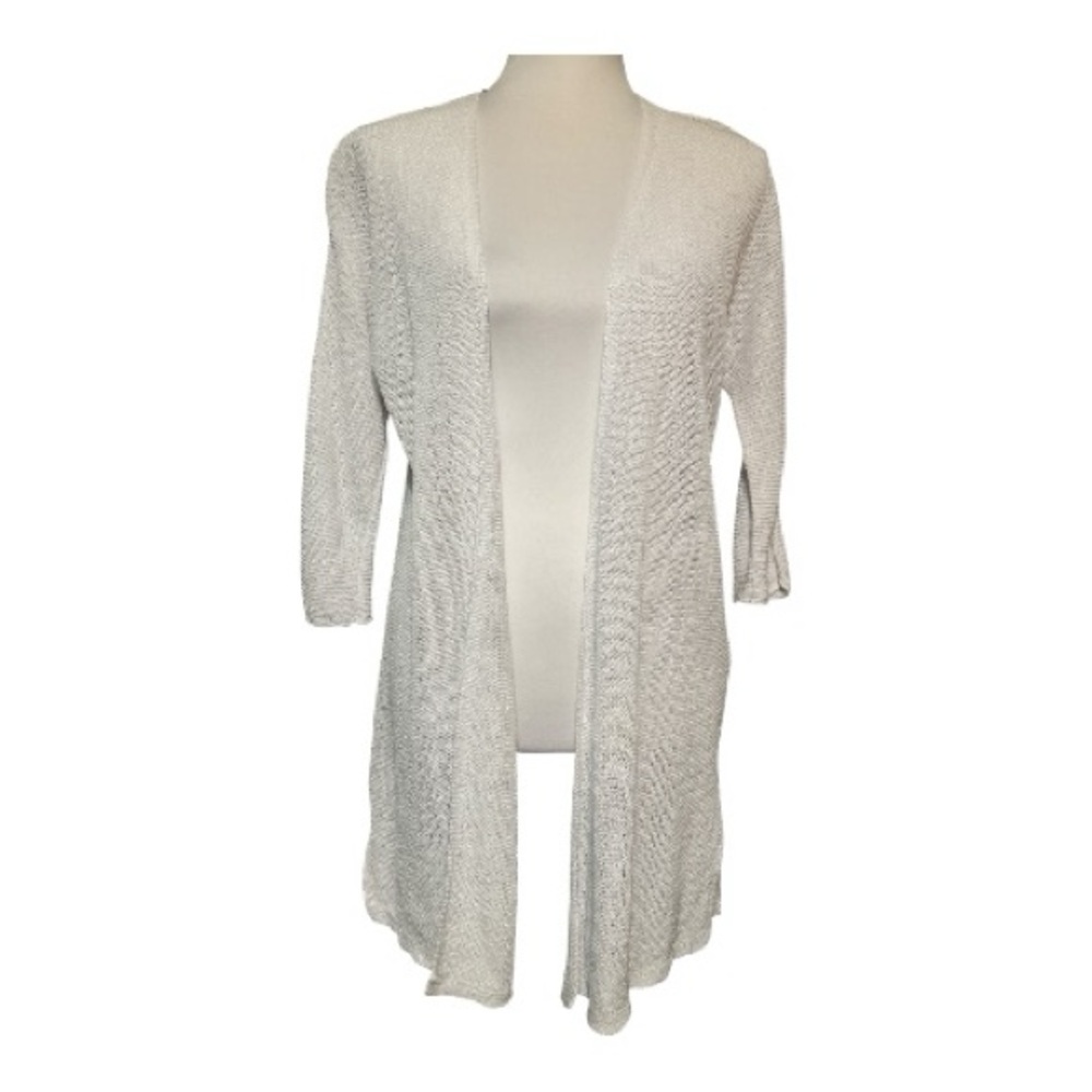 Eileen Fisher Organic Linen Open Front Sweater Size S